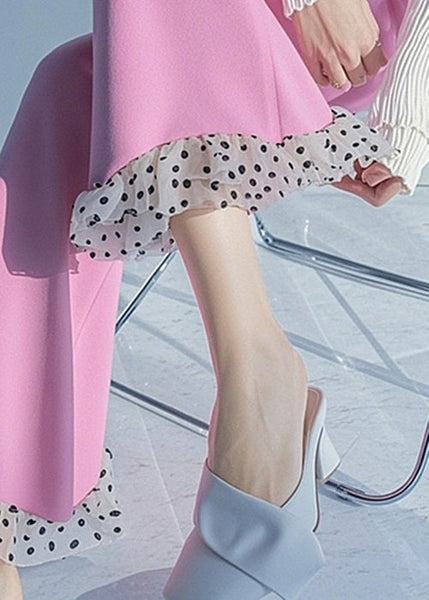 Flare Spring Dot Patchwork Bottoms Pink Waist High New FashionChic