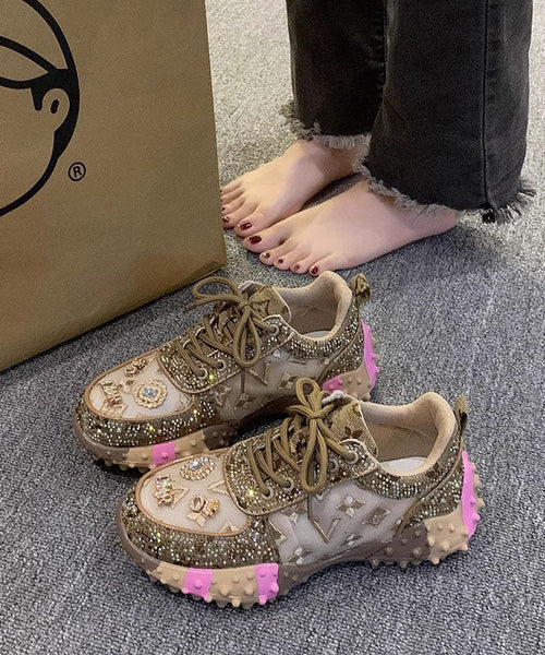 Zircon Pink Lace New Mesh Up Breathable Shoes Sports FashionChic