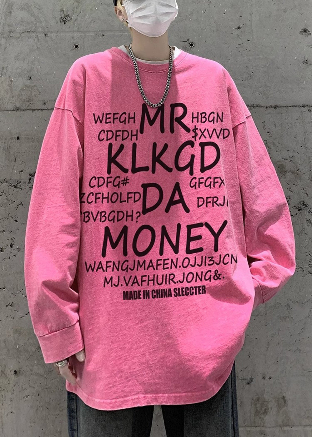 Pink Letter Shirts Spring Neck Men New O T Cotton FashionChic