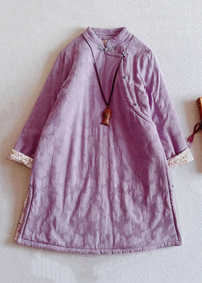 New Pink Stand Collar Button Side Open Parka Winter ER001 ABC