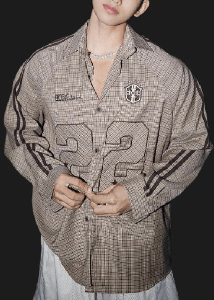 Men Pan Peter Collar New Shirts Plaid Spring Striped Cotton FashionChic