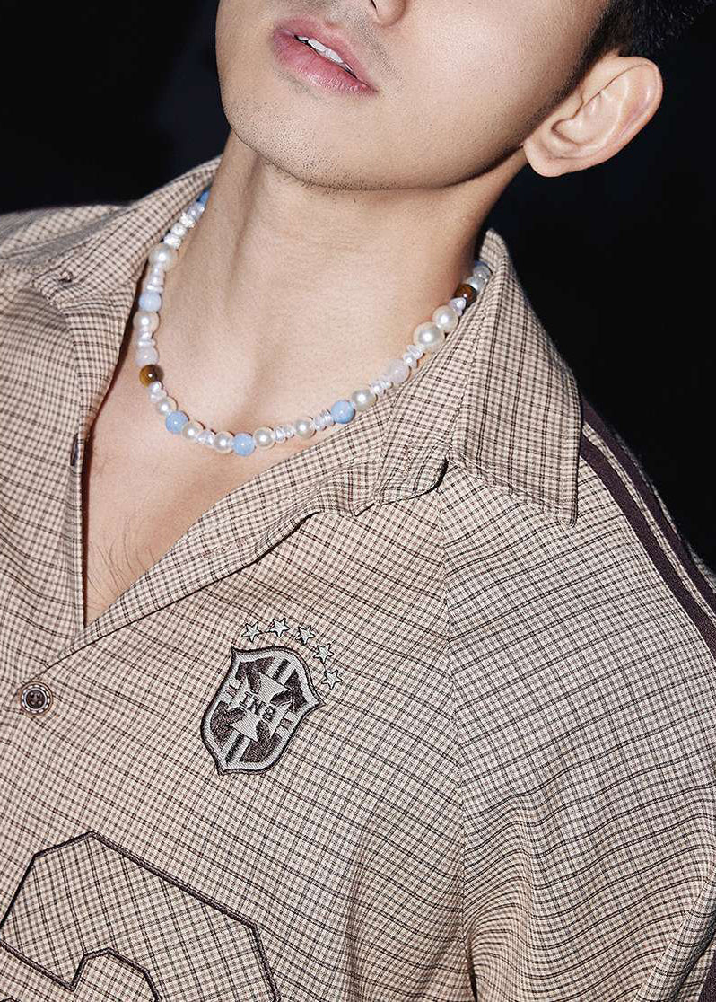 Men Pan Peter Collar New Shirts Plaid Spring Striped Cotton FashionChic