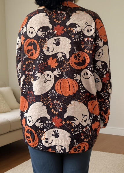 New Print O Neck Knitting Cotton Sweater Long Sleeve AE1012 OM-HW240901