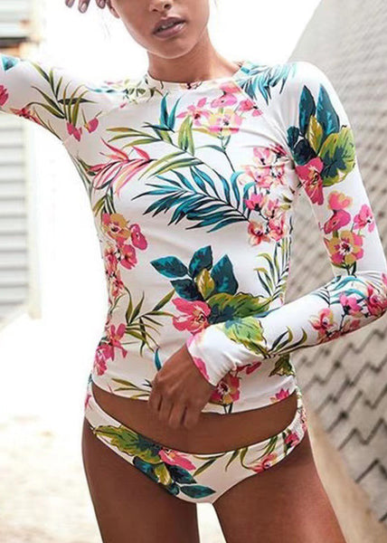 New Printed Long Sleeved Sexy Swimwear Sets For Women VC003 WM-Beach-QQT240615