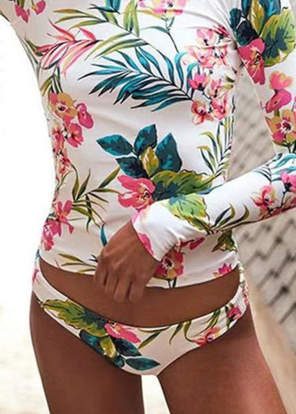 New Printed Long Sleeved Sexy Swimwear Sets For Women VC003 WM-Beach-QQT240615