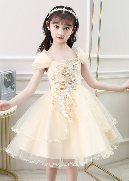 New Purple Embroideried High Waist Tulle Girls Vacation Maxi Dresses Summer EW013 WS-JRTZSDL240810