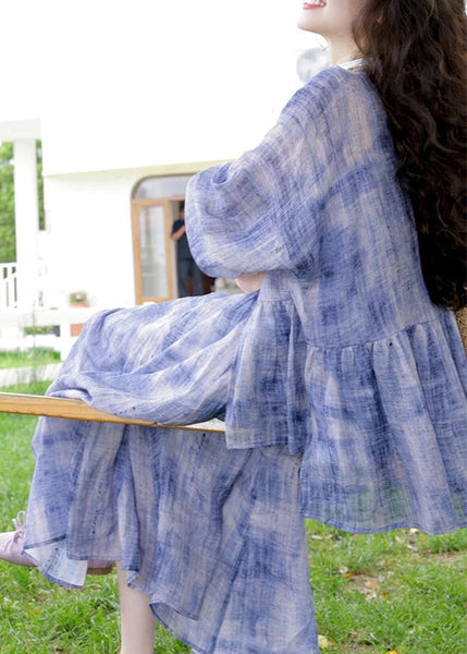 New Purple O-Neck Wrinkled Cotton Two Pieces Set Spring YZ019 ABC