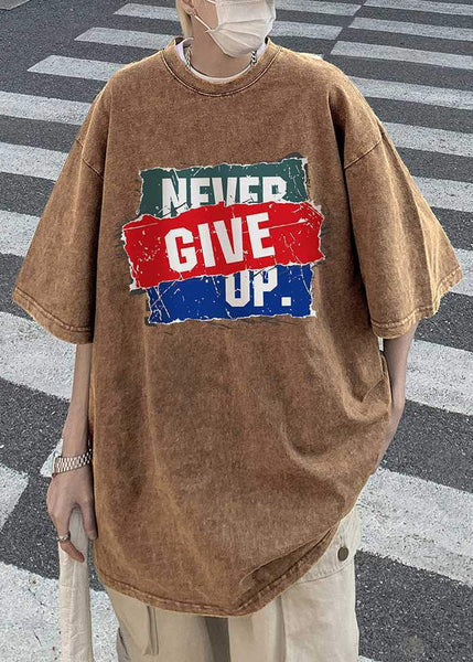 Purple Half Men Shirts New Sleeve Cotton Print T Oversized FashionChic