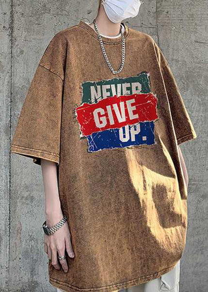 Purple Half Men Shirts New Sleeve Cotton Print T Oversized FashionChic