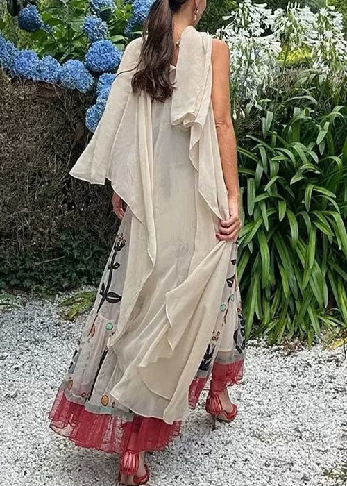 New Red Cold Shoulder High Waist Tulle Spaghetti Strap Dress Sleeveless BB065 Hawaii-SDL240622