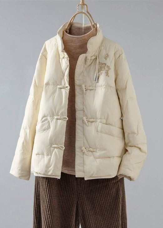 New Red Embroidered Pockets Cotton Filled Parka Winter QG026 OM-DJK241016