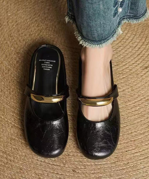 Faux Sandals Splicing Slide Leather Soft New Red FashionChic