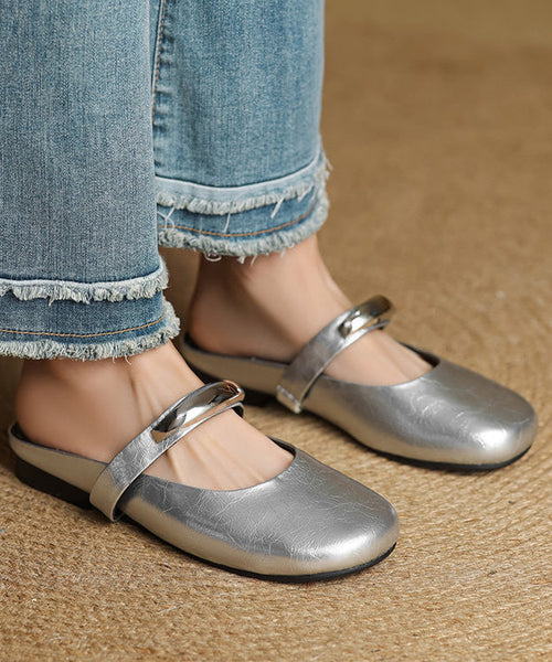 Faux Sandals Splicing Slide Leather Soft New Red FashionChic