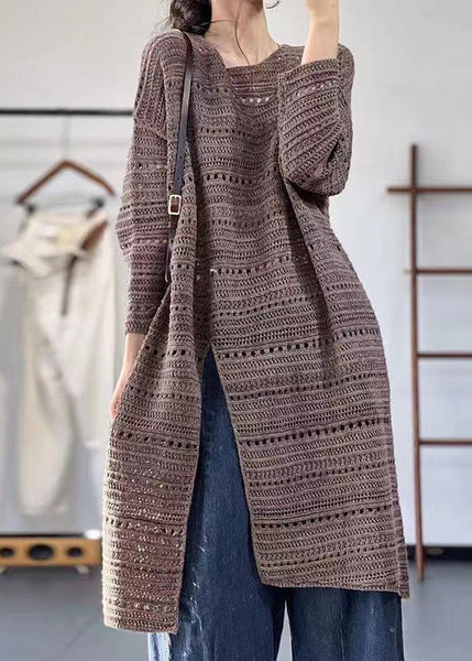 New Red O Neck Hollow Out Side Open Knit Dress Fall RU006 ABC