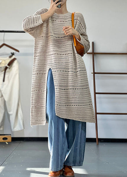 New Red O Neck Hollow Out Side Open Knit Dress Fall RU006 ABC