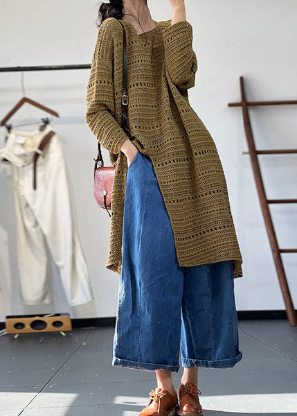 New Red O Neck Hollow Out Side Open Knit Dress Fall RU006 ABC