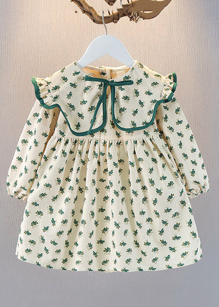 New Red Ruffled Print Cotton Girls Dress Fall XZ017 FALL-MM-RCTZ-FDGL240618