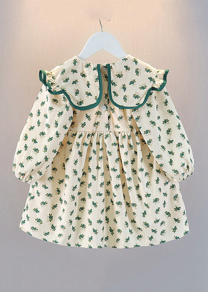 New Red Ruffled Print Cotton Girls Dress Fall XZ017 FALL-MM-RCTZ-FDGL240618