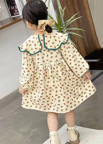New Red Ruffled Print Cotton Girls Dress Fall XZ017 FALL-MM-RCTZ-FDGL240618