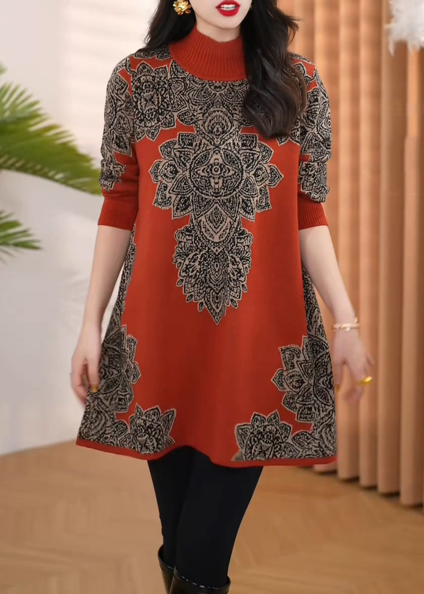 New Red Turtleneck Cozy Knit Sweaters Winter RF027 ABC