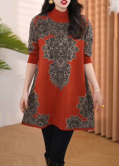 New Red Turtleneck Cozy Knit Sweaters Winter RF027 ABC