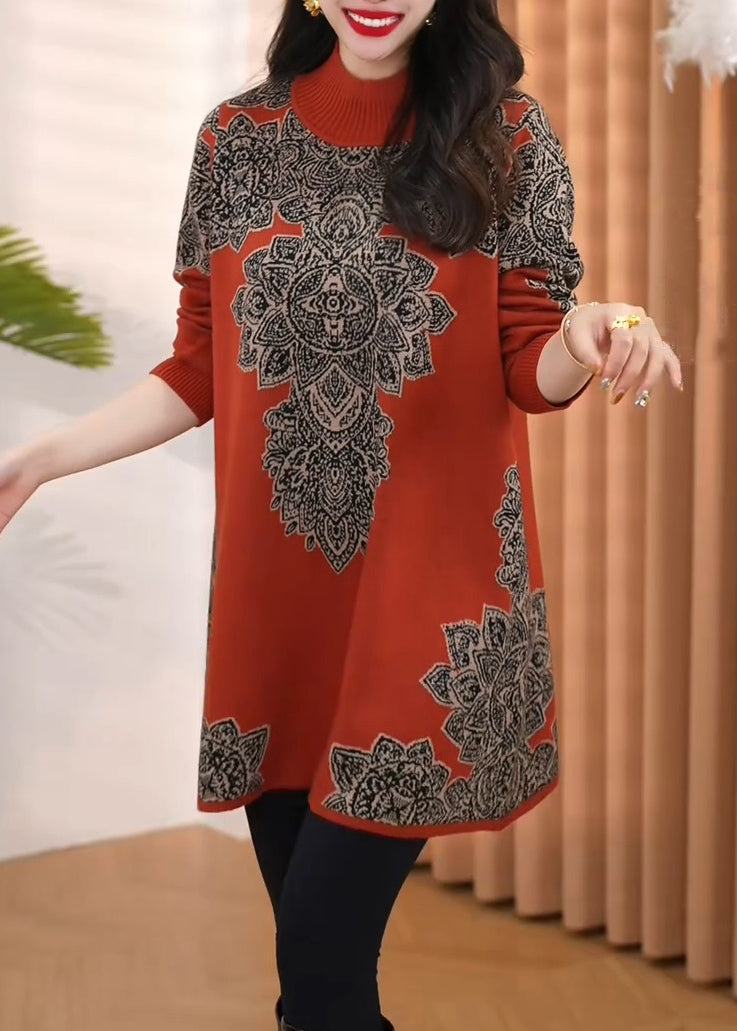 New Red Turtleneck Cozy Knit Sweaters Winter RF027 ABC