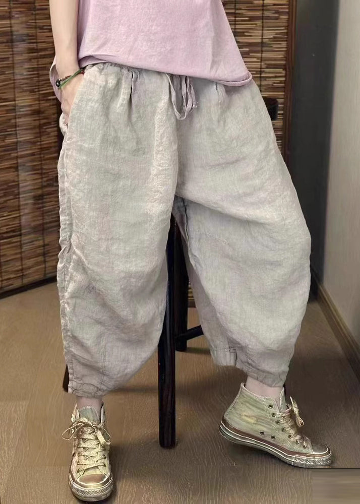 Harem Retro Beige Summer New Oversized Linen Pants FashionChic