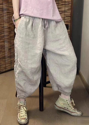 Harem Retro Beige Summer New Oversized Linen Pants FashionChic