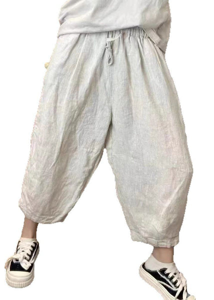 Harem Retro Beige Summer New Oversized Linen Pants FashionChic