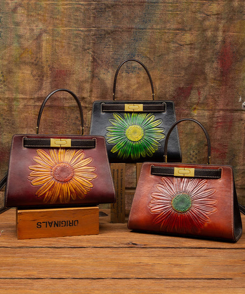 Retro Calf Bag Leather Brown New Embossed Messenger FashionChic