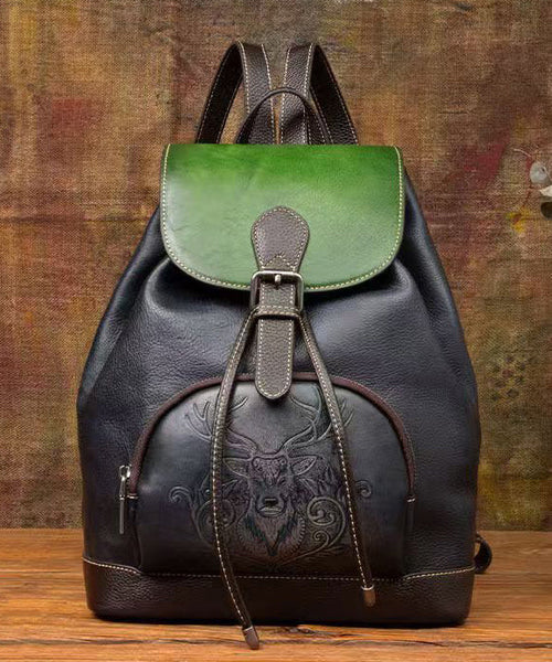 Leather Bag Capacity Backpack Brown New Retro Large Calf FashionChic