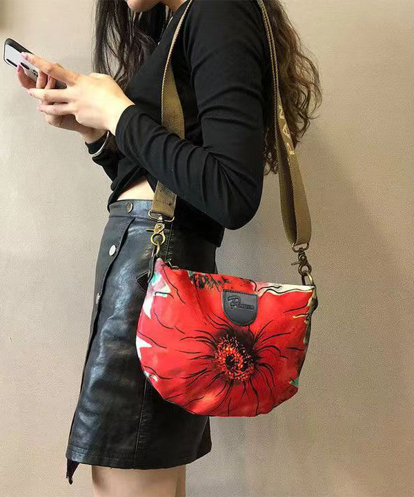 New Retro Red Print Versatile CrossBody Bag Ada Fashion