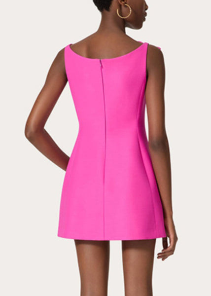 Mini Rose New Cotton Dress Pockets Sleeveless Solid Bow FashionChic