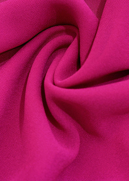 New Rose Square Collar Wrinkled Chiffon Long Dresses Fall AM1012 Genistyle Shop