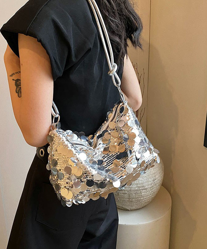 New Stylish Silver Sequins Satchel Bag Handbag QF015 Bag-BGS241017