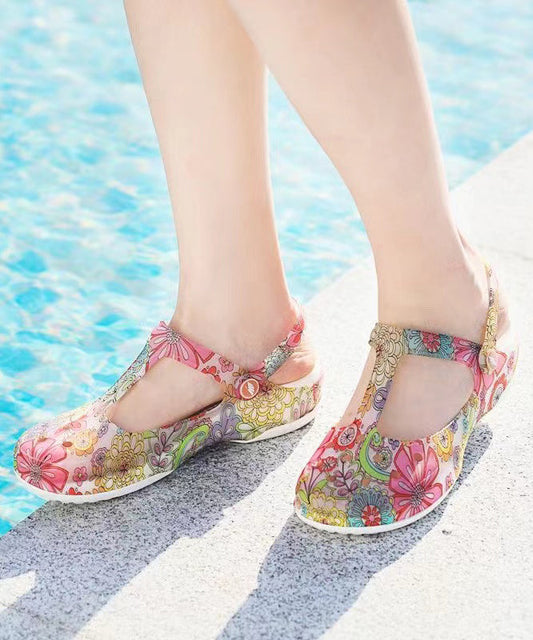 New Summer Hollow Out Print Wedge Beach Slide Sandals AG1011 shoe-CS240905