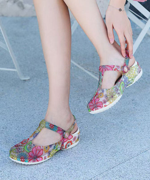 New Summer Hollow Out Print Wedge Beach Slide Sandals AG1011 shoe-CS240905