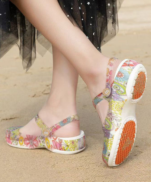 New Summer Hollow Out Print Wedge Beach Slide Sandals AG1011 shoe-CS240905