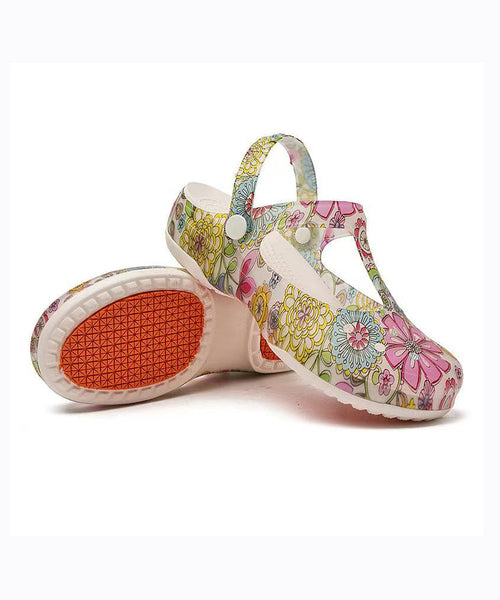 New Summer Hollow Out Print Wedge Beach Slide Sandals AG1011 shoe-CS240905