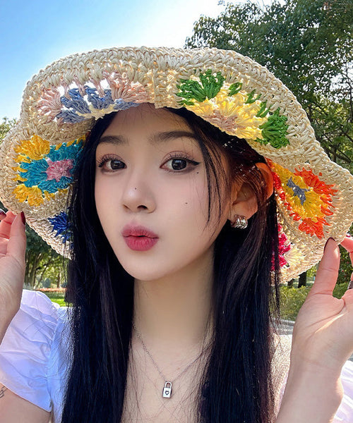 New Shading Summer Sun Hat Beige Straw Woven Protection FashionChic