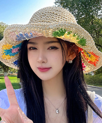 New Shading Summer Sun Hat Beige Straw Woven Protection FashionChic