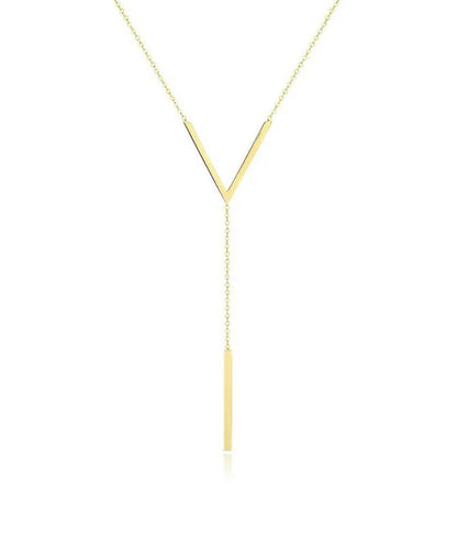 V-Shaped New Gold Clavicle Colour Chain Long Neckla Sexy FashionChic