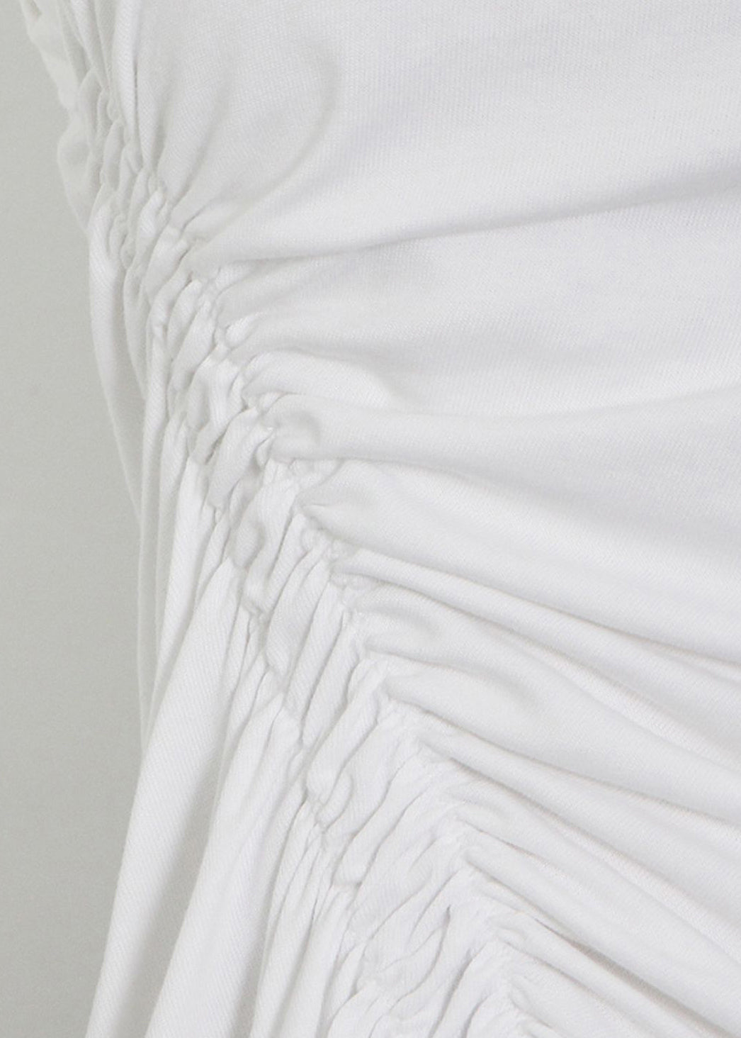 White Sleeveless Cotton Tank New Cinched Asymmetrical FashionChic