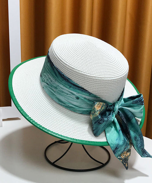 Hat Sun New Floppy Bow White Versatile Woven Straw FashionChic