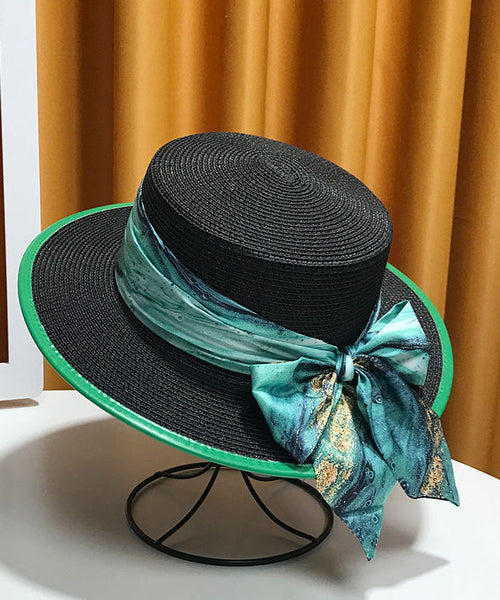 Hat Sun New Floppy Bow White Versatile Woven Straw FashionChic