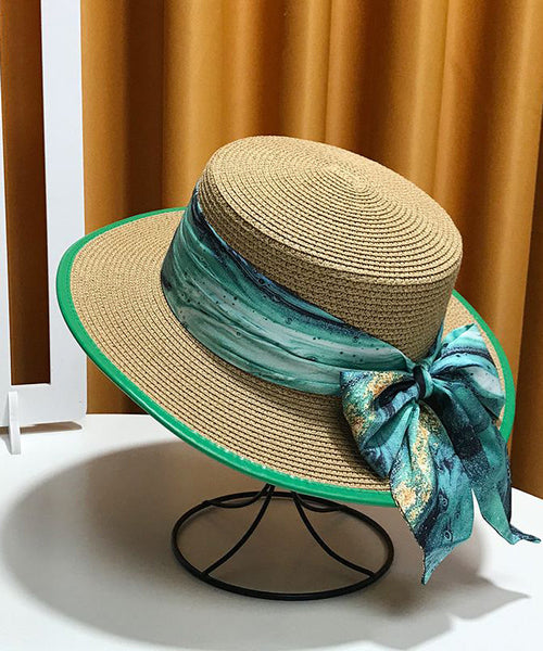 Hat Sun New Floppy Bow White Versatile Woven Straw FashionChic