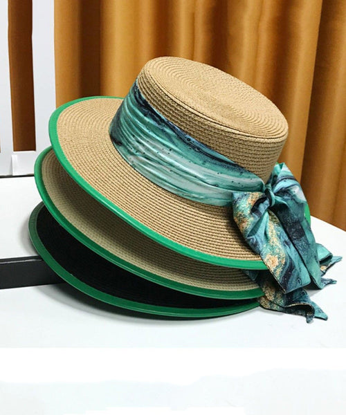 Hat Sun New Floppy Bow White Versatile Woven Straw FashionChic