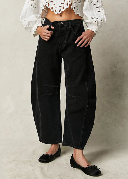 Pants Patchwork New Waist High Denim White Crop FashionChic