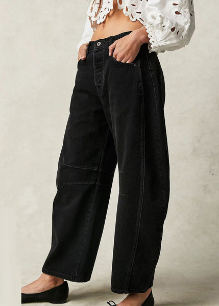 Pants Patchwork New Waist High Denim White Crop FashionChic