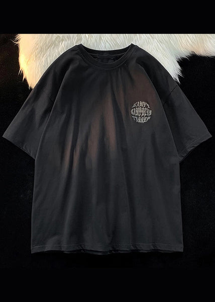 White Mens Shirt New Embroideried T Letter Cotton Designer Summer FashionChic